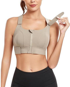 Kesar Lingeries Sports Yoga Bra with Adjustable Straps High Impact Shockproof Brassiere Women Sports Lightly Padded Bra