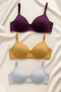 CALCADOS Latest Combo Pack of 3 Women Push-up Lightly Padded Bra
