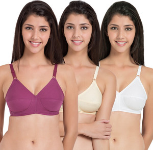SOUMINIE by Belle Lingeries Classic Fit Cotton Non-Padded Pack of 3 Women Full Coverage Non Padded Bra