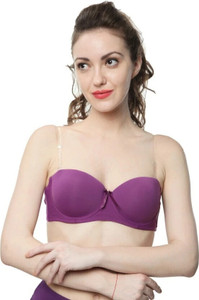 Penance For You Transparent Strap Backless Pushup Bra Women Balconette Heavily Padded Bra