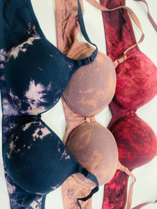 SUPER BEAUTY SB Pack of 3 Woman's Padded Bra Full Coverage Cotton Blend (Multicolor) महिलाओं के लिए ब्रा