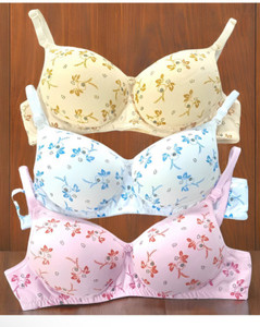 CALCADOS Combo pack of 3 Women Push-up Lightly Padded Bra