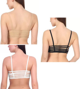 Trustizen Stylish, Comfortable 6 strap bralette (PACK OF 3) Women Cage Bra Lightly Padded Bra