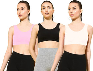 BRAAFEE 3_AIR_bBW Girls Stretchable Cotton Air sports non padded seamless sports bra Women Sports Non Padded Bra