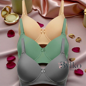 BYLKO Bylko Women Cotton Non-Wired Full Coverage Padded Pack of 3 Women Full Coverage Heavily Padded Bra
