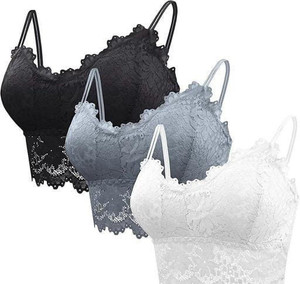 VS Beauti VS Beauti Womens Bralette Lightly Padded Fancy Bra Pack of 3 Women Bralette Lightly Padded Bra