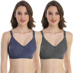 pooja ragenee Double Layer Cotton Blend Women Full Coverage Non Padded Bra