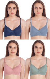 MIESTILO Seamless Molded Women T-Shirt Lightly Padded Bra