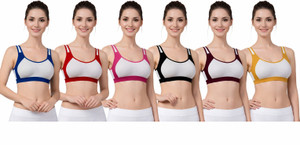 Wonkey by Pack of 6 Bra Pack of 6 Bra Women Sports Non Padded Bra
