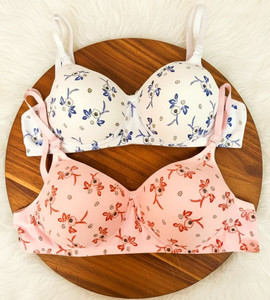 Anamta Pack of 2 padded print bra Women Push-up Lightly Padded Bra