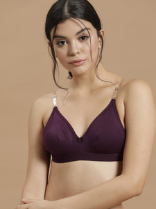 Clovia Bra With Detachable Transparent Back & Shoulder Straps Women Full Coverage Non Padded Bra