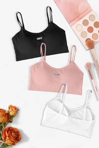 Comfy Secret 2122_black_l.pink_white_28 Women Everyday Lightly Padded Bra