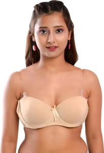 atox Transparent Backless Straps Everyday Bra Women Balconette Lightly Padded Bra