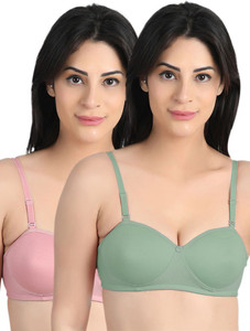 Women Vibes Women's Lightly Padded Wirefree half demi cup T-Shirt Bra Combo Women T-Shirt Lightly Padded Bra
