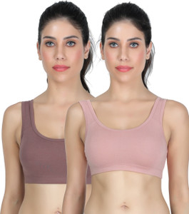 Don't Shy Women Nonpadded Fullcoverage Gym Workout Sportswear Bra Pack of 2 Women Sports Non Padded Bra