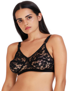 BENCOMM by Bridal Lace Net Transparent Nude Bra Bridal Lace Net Transparent Nude Bra Women Full Coverage Non Padded Bra