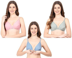 FAZIRA Front Open Non Padded Bra Combo Cotton Trendy Bra Women Everyday Non Padded Bra