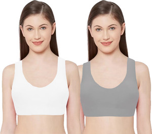 BRAABAA Pack of 2 Girls non padded beginner cotton sports bra Women Sports Non Padded Bra