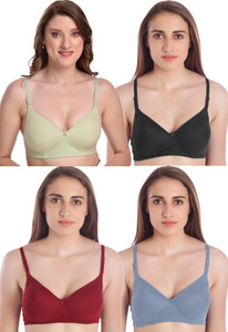MIESTILO Seamless Molded Women T-Shirt Lightly Padded Bra