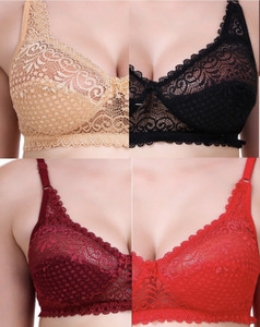 BOOMSHY Women Non Paded Bra Combo Pack of 4 (Multicolor) महिलाओं के लिए ब्रा