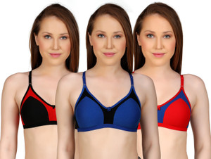 De-Ba De-Ba Women' s Premium Nonpadded Bra Multicolor ( Pack Of 3 ) Women Everyday Non Padded Bra