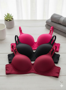 Extoes Combo pack of 3 Women Push-up Lightly Padded Bra