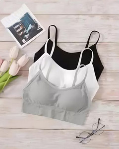 BRAAFEE Pack of 3 Women Padded sports Bra महिलाओं के लिए स्पोर्ट्स हल्का पैडेड ब्रा