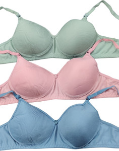 Piylu Combo pack Of 3 Women Cage Bra Lightly Padded Bra