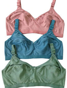 AK Fashion Women's Cotton Non Padded Full Coverage Bra with Adjustable Straps Combo P03 Women Everyday Non Padded Bra