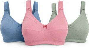 BENEATH Combo Pack of 3 Women T-Shirt Non Padded Bra