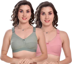 Meile Women Cotton Lightly Non padded Wire Free Seamless Bra Women Full Coverage Non Padded Bra