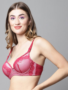 PrivateLifes lightly padded t-shirt bra with embroidery lace Women T-Shirt Lightly Padded Bra