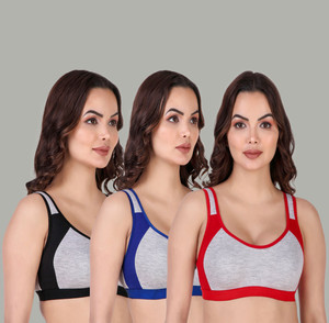 ZEXCARE sport bra pack of 3 Women Sports Non Padded Bra