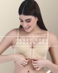 BODYSIZE Bodysize Womens Front Open bra with lighty padded wirefree cups Women T-Shirt Lightly Padded Bra