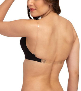 FASHION BEAUTY Backless Padded Cotton Bra Women Adjustable Transparent Strap Band Women T-Shirt Heavily Padded Bra