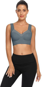 Fashiol Women's Padded Sports Bra For Gym, Slip On Bras Big Cup Breasted Women Push-up Heavily Padded Bra