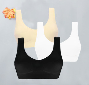 BRAABAA Pack of 3 Girls non padded beginner cotton sports bra Women Sports Non Padded Bra