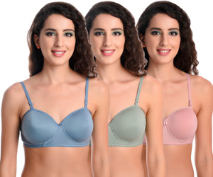 ESOROUCHA Combo pack of 3 Women Balconette Lightly Padded Bra