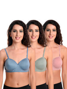 ESOROUCHA Combo pack of 3 Women Balconette Lightly Padded Bra