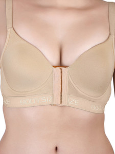 BODYSIZE Bodysize Womens Front Open bra with lighty padded wirefree cups Women T-Shirt Lightly Padded Bra