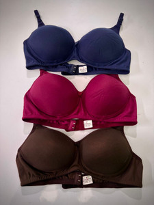 FK FASHION Women's Cotton Padded Full Coverage Bra with Adjustable Straps Combo Pack of 3 Women T-Shirt Lightly Padded Bra