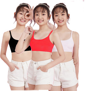 PROVOGUE Pack of 3 Girls Non Padded Thin Strap Bra for Girls Non-Wired Gym Workout Girls Training/Beginners Non Padded Bra