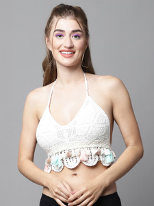 PrettyCat PrettyCat Handmade Cotton Crochet Bralette Bikini top Beach Knit Bralette Women Everyday Lightly Padded Bra