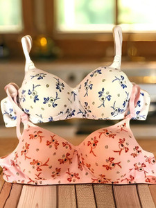 Anamta Pack of 2 padded print bra Women Push-up Lightly Padded Bra