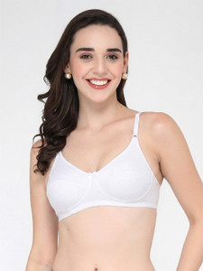 Groversons Paris Beauty Women's Wire-Free Full-Coverage Cotton Bra – Soft Support in White महिलाओं के लिए ब्रा