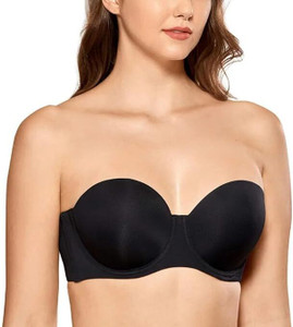 Fashiol Women's Spandex Padded Backless Push-up Women Bandeau/Tube Heavily Padded Bra