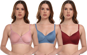 VALZER Women full coverage lightly padded bra(Pack of 3) Women Full Coverage Lightly Padded Bra