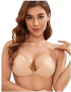NSUSU Strapless Push Up Wire Free Stick-On Bra Invisible Bra Pull on Bra Women Stick-on Heavily Padded Bra