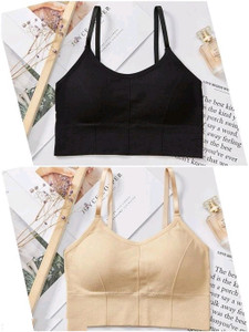 Vinbila Casual Solid Women Black, Beige Top