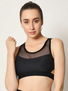 sashu Net Black Latest Women Sports Non Padded Bra